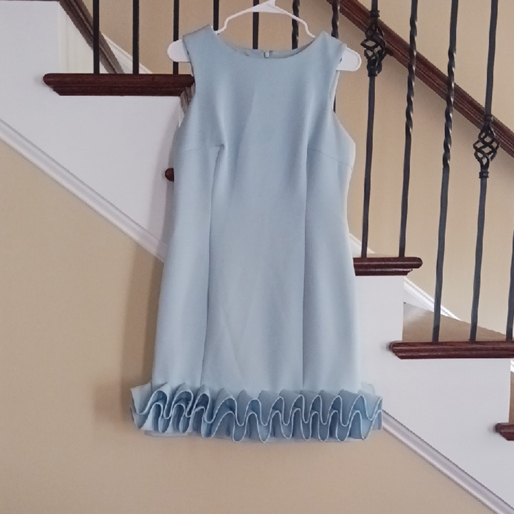 Nicole Miller Light Blue Mini  Dress with Ruffled Hem